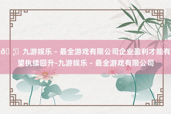 🦄九游娱乐 - 最全游戏有限公司企业盈利才能有望执续回升-九游娱乐 - 最全游戏有限公司