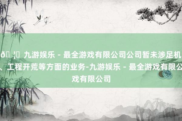 🦄九游娱乐 - 最全游戏有限公司公司暂未涉足机械、工程开荒等方面的业务-九游娱乐 - 最全游戏有限公司