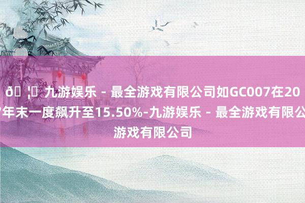 🦄九游娱乐 - 最全游戏有限公司如GC007在2017年末一度飙升至15.50%-九游娱乐 - 最全游戏有限公司