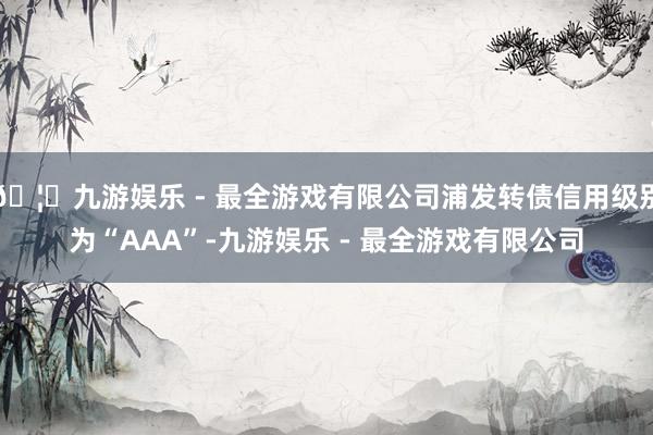 🦄九游娱乐 - 最全游戏有限公司浦发转债信用级别为“AAA”-九游娱乐 - 最全游戏有限公司